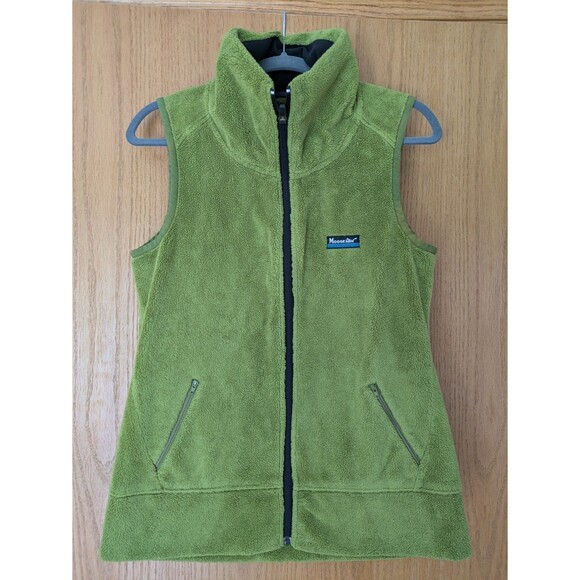 Moosejaw Vest Women's Large Fleece Lime Green Full Zip Pockets - Picture 1 of 7